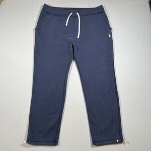 Polo Ralph Lauren Men's XXL Fleece Sweatpants Navy Blue Drawstring Activewear